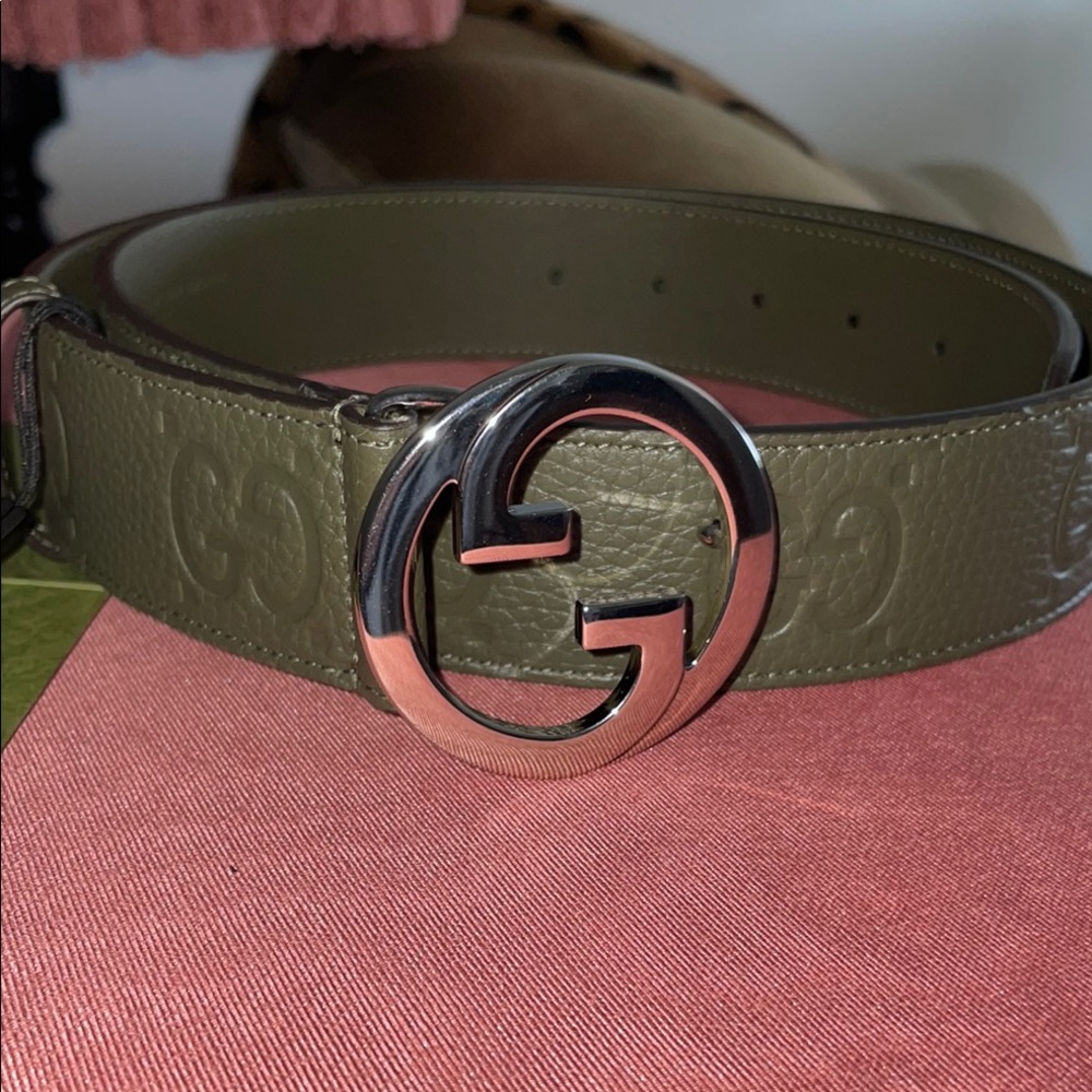 New Gucci blondie leather wide Belt with Iconic GG logo